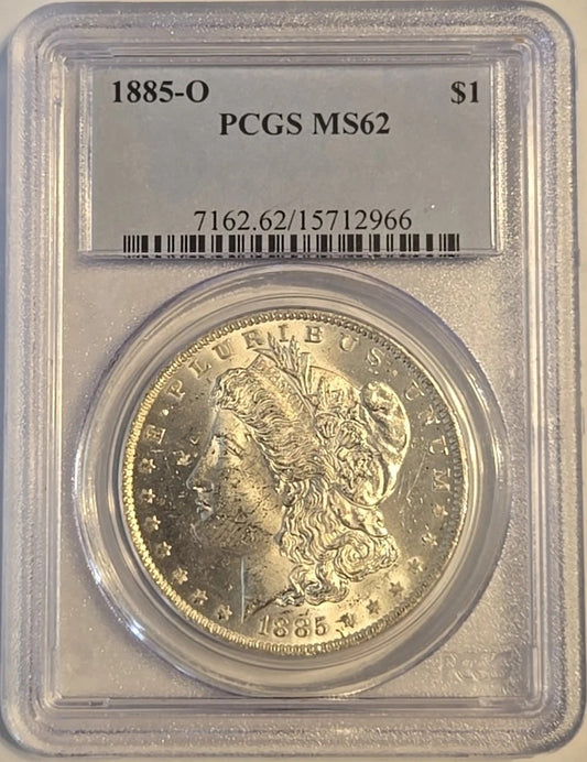 1885-O Morgan Silver Dollar PCGS MS62 Certified