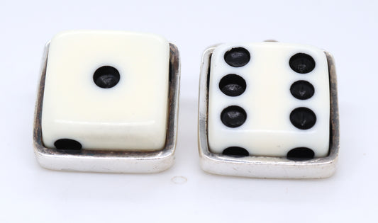 925 Sterling silver disc silver cuff links