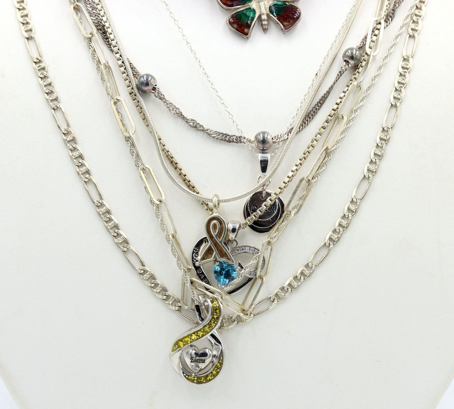 Group lot of 8 Vintage 925 sterling silver necklaces