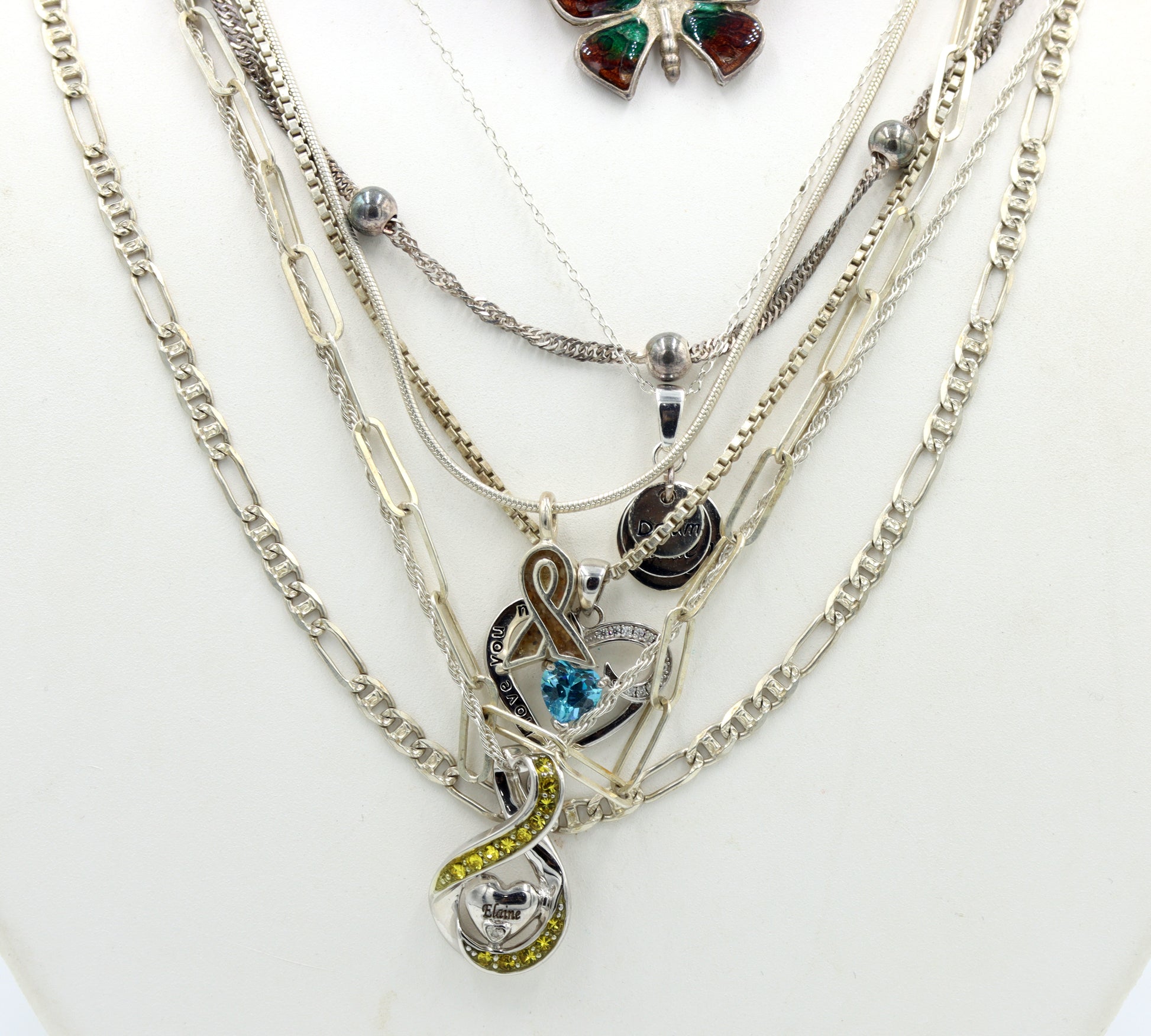 Group lot of 8 Vintage 925 sterling silver necklaces