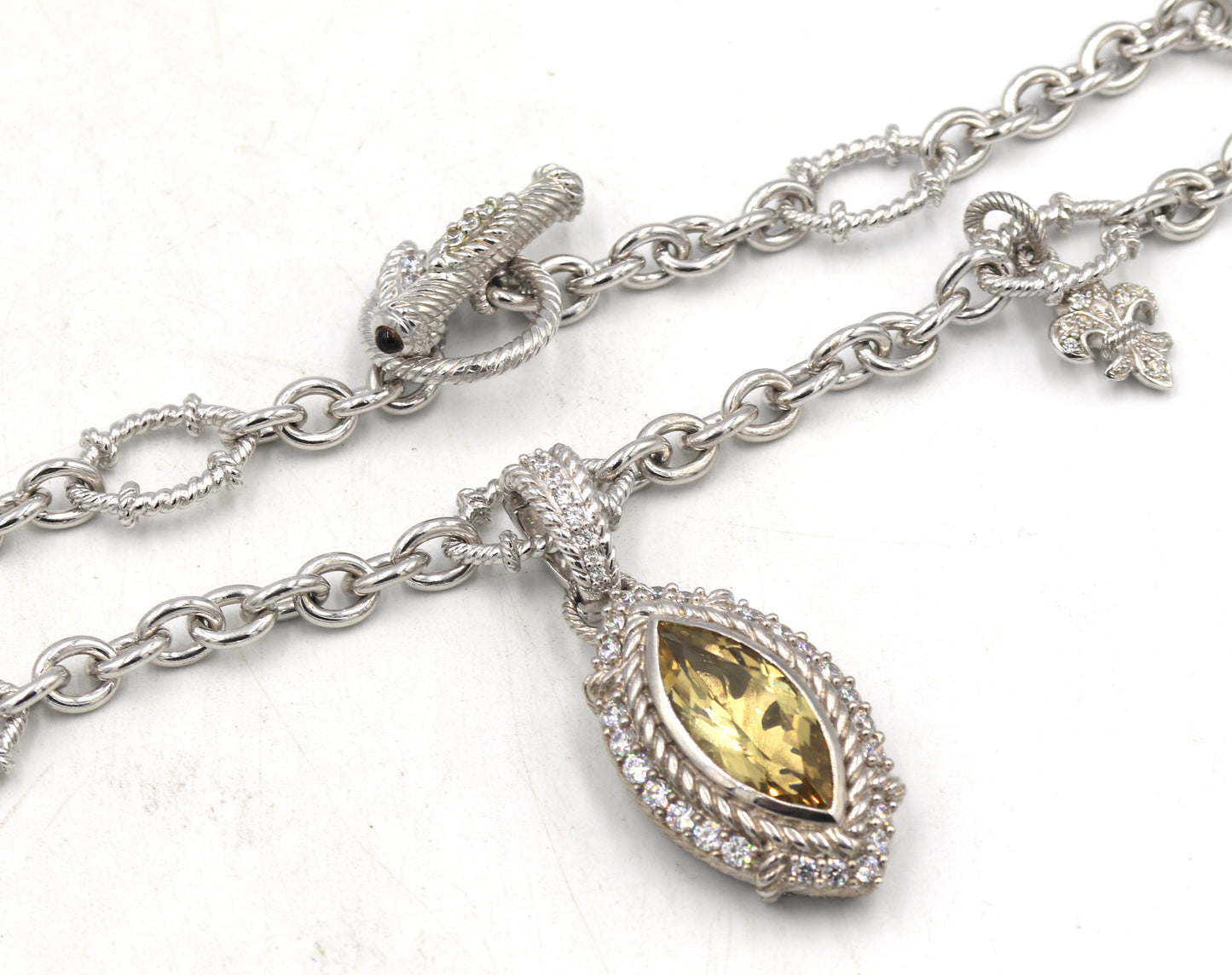 Judith Ripka Citrine pendant on chain