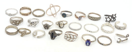Group lot of Vintage 925 sterling silver rings