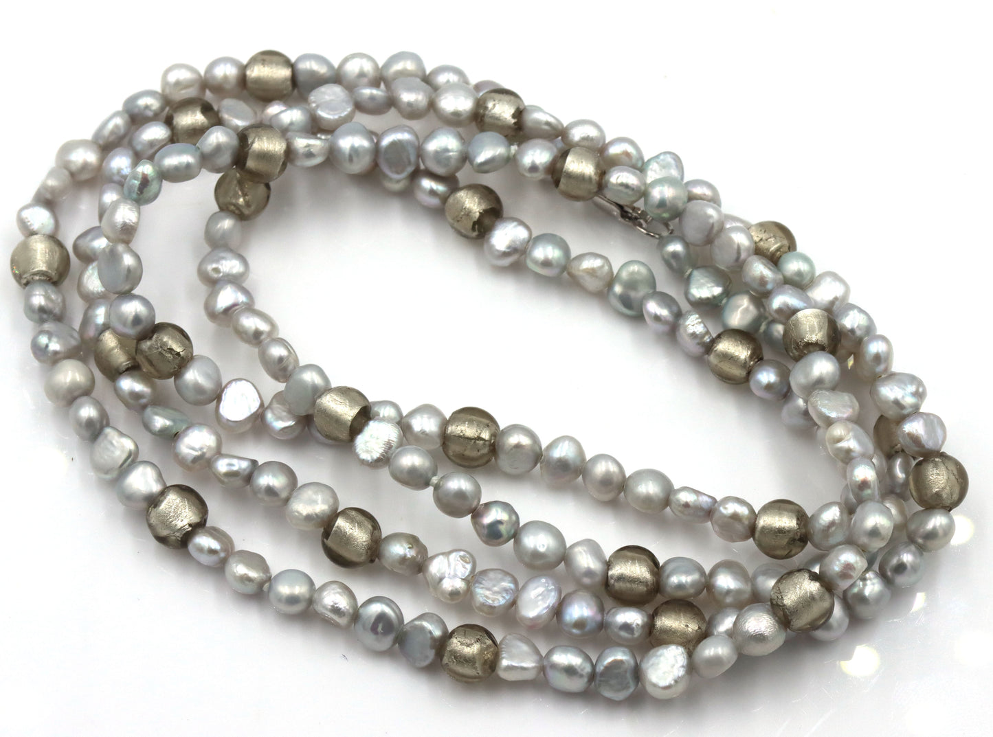 Honora grey pearl stand necklace