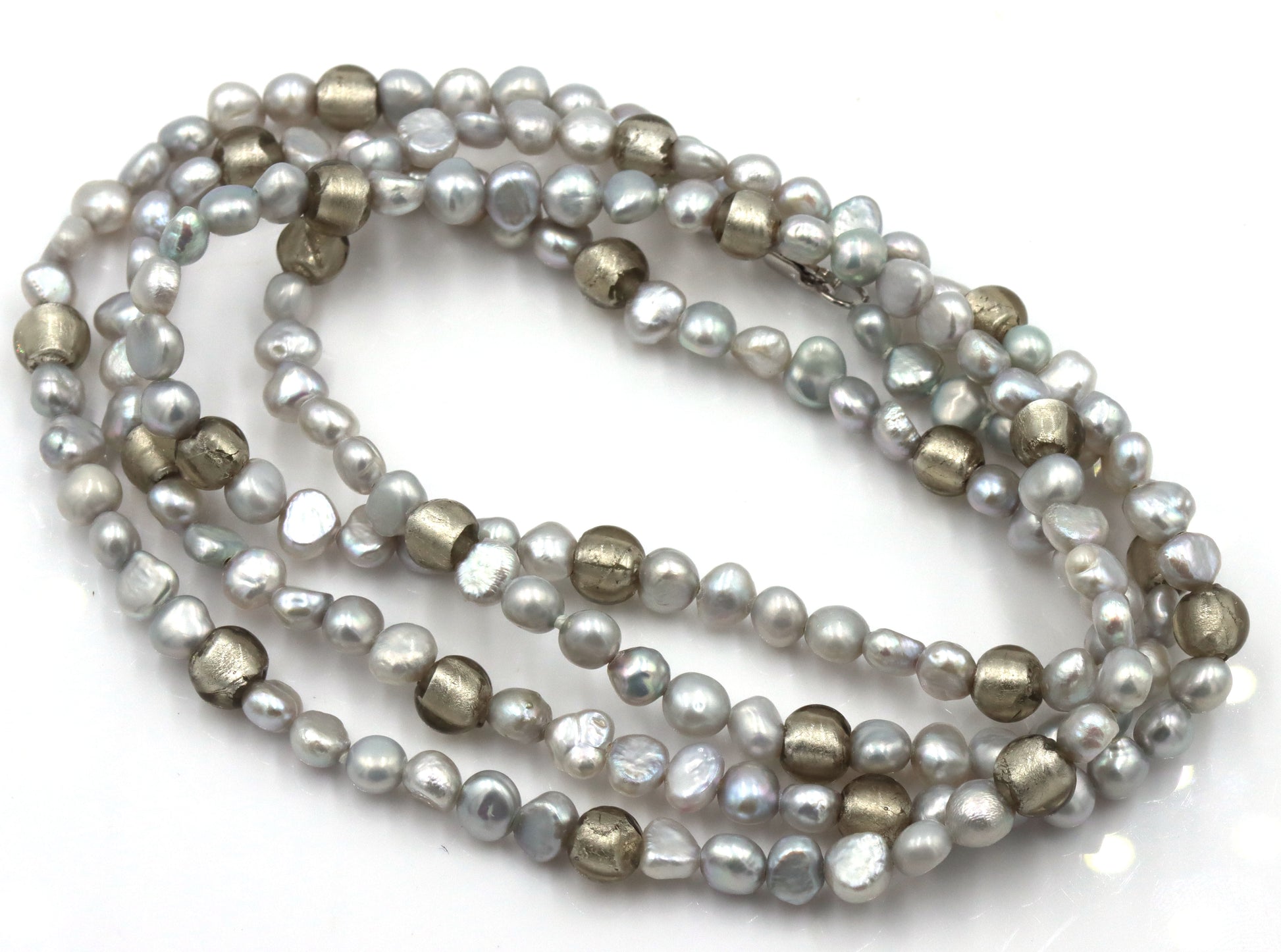 Honora grey pearl stand necklace