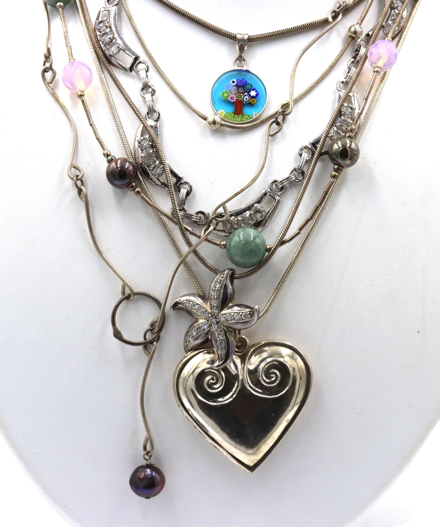 Group lot of 7 Vintage 925 sterling silver necklaces