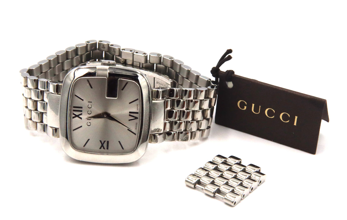 Gucci silver dial stainless steel watch
