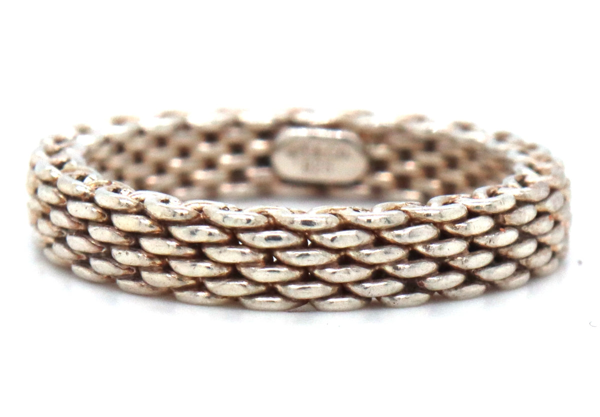 925 Sterling silver Tiffany & Co Somerset Narrow mesh band