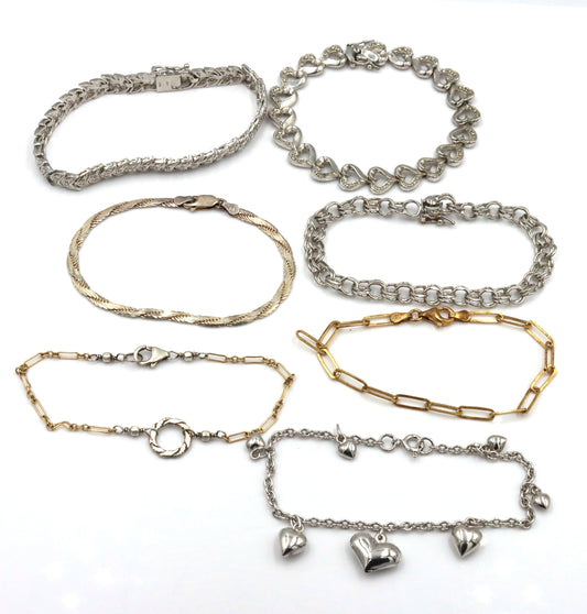 Vintage 925 sterling silver lot of 7 bracelets