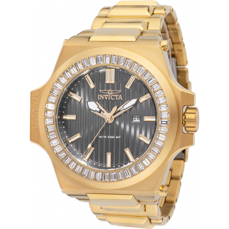 Invicta Akula Crystal Gunmetal Dial Gold-Tone Men's Watch