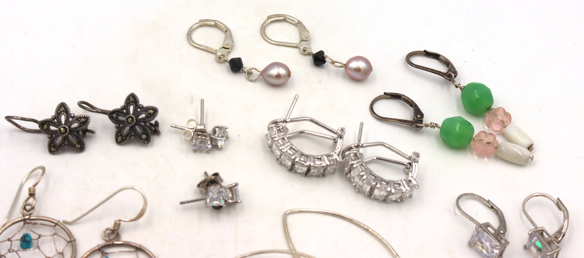 Group lot of vintage 925 sterling silver earrings