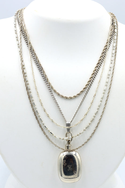 Group lot of 5 Vintage 925 sterling silver necklaces