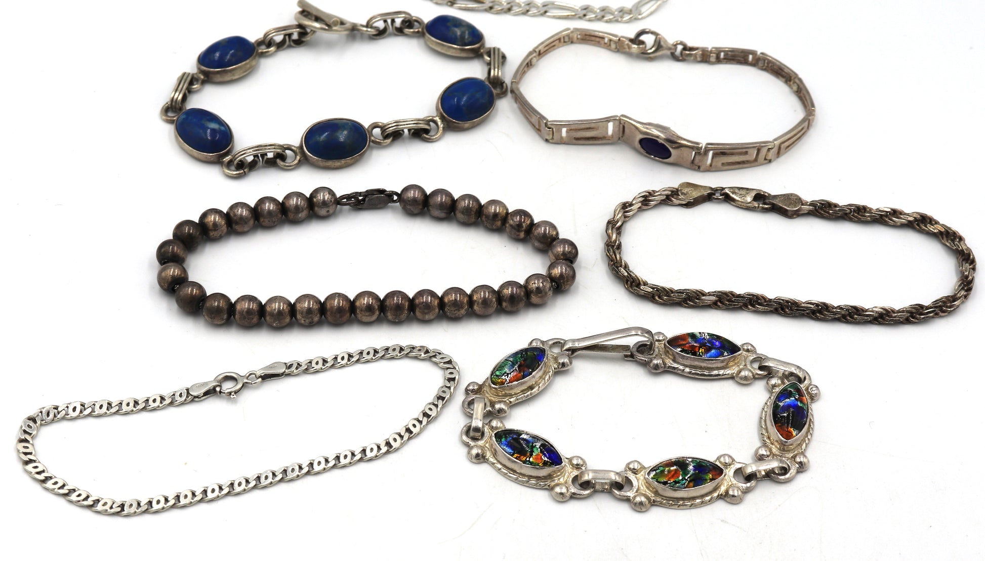 Group lot of 7 Vintage 925 sterling silver bracelets
