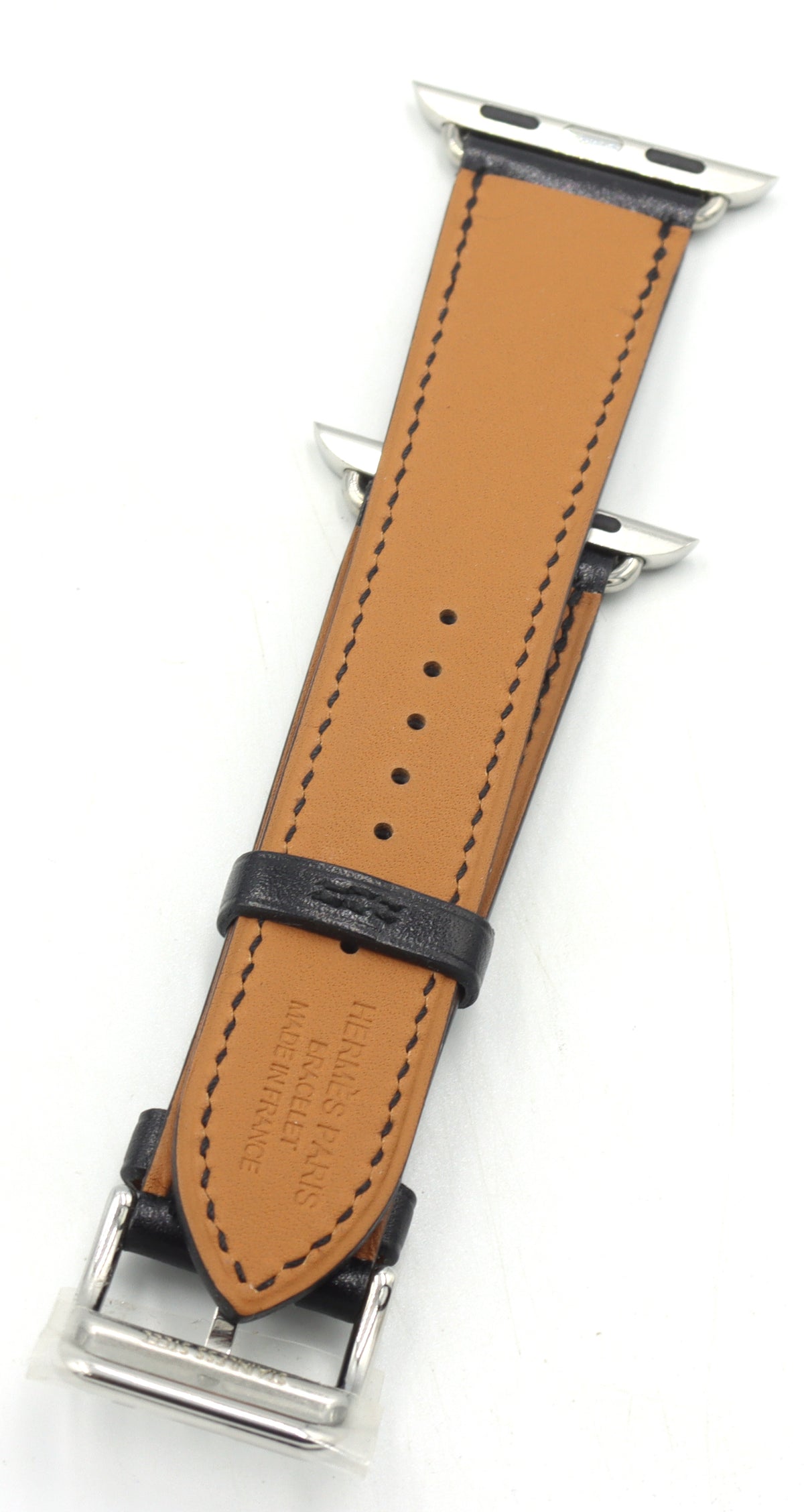 Hermes apple watch black leather strap