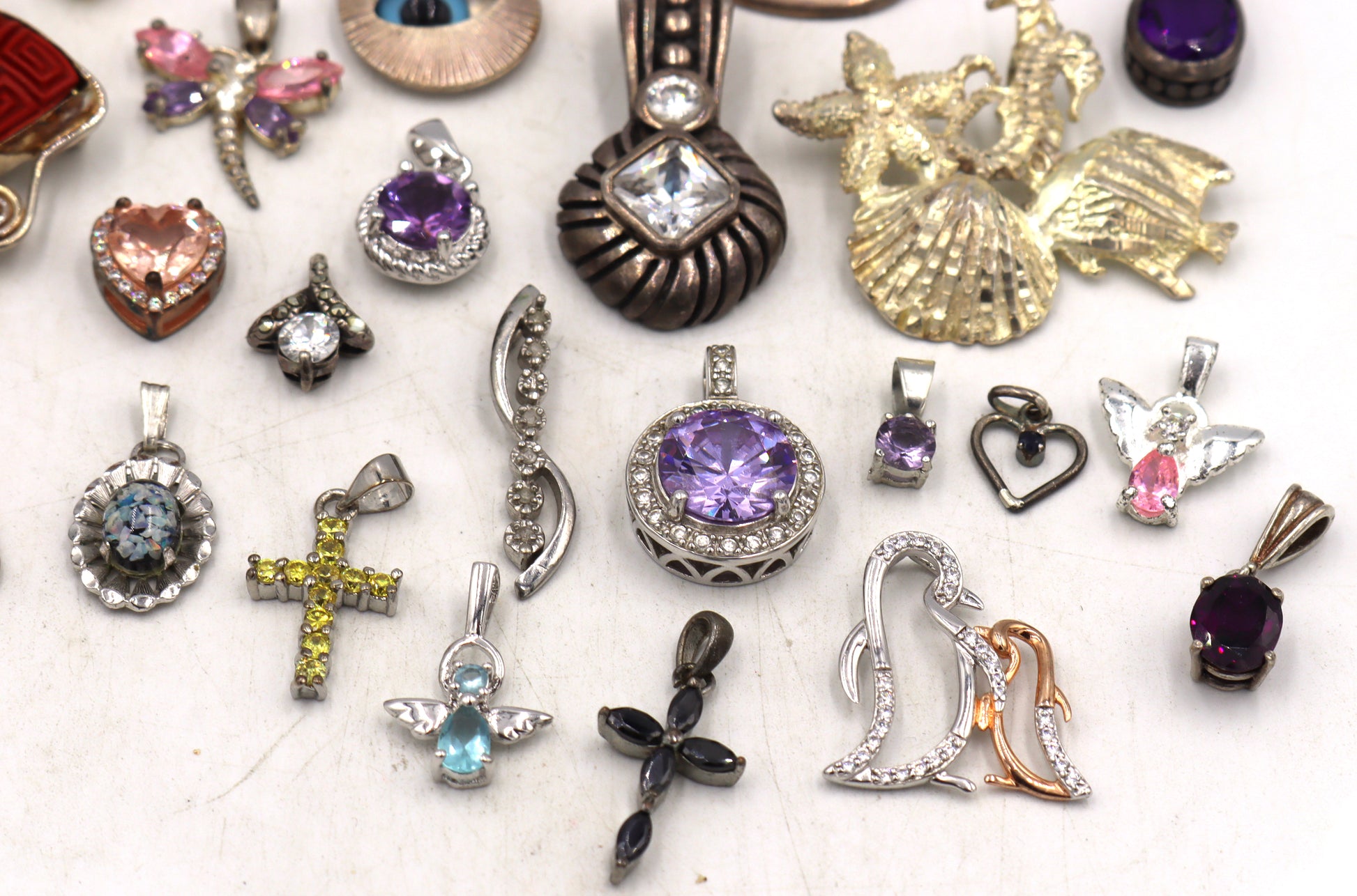 Group lot of Vintage 925 sterling silver pendants