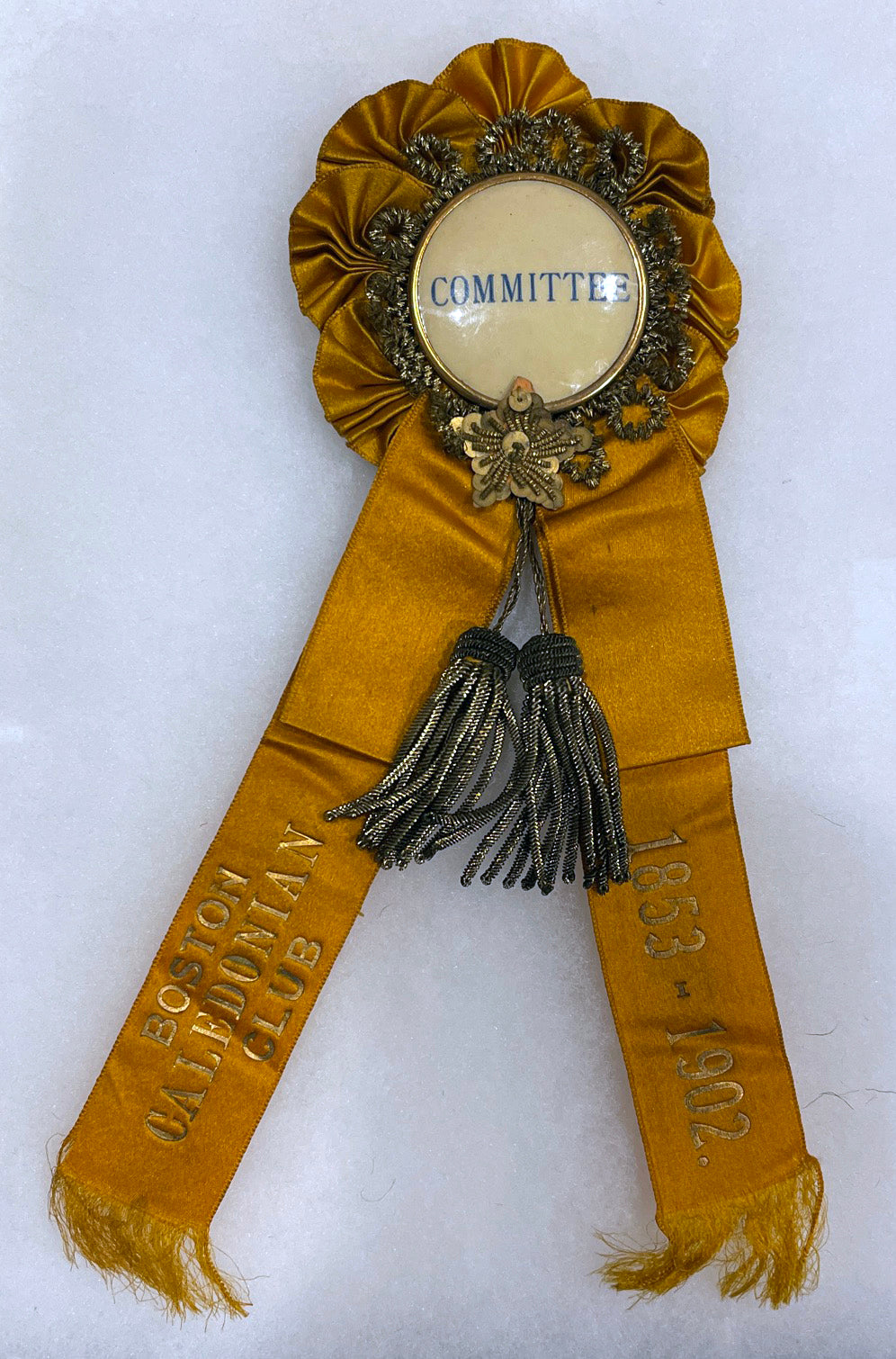 Antique Fraternal & Social Club Ribbon Badges – Boston Caledonian Club & Sons of St. George (Early 1