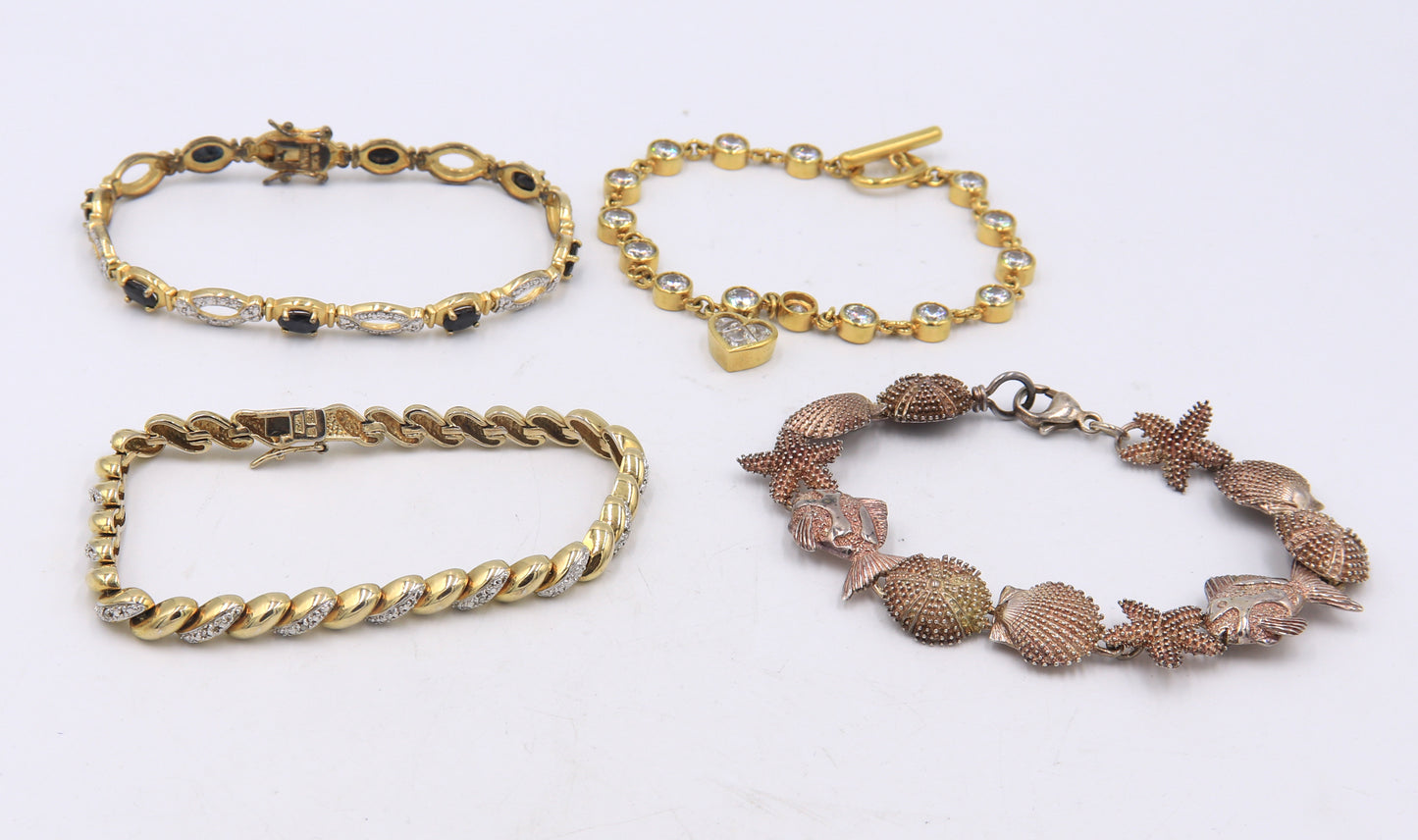 Vintage 925 Sterling Silver Group Lot of 4 Bracelets