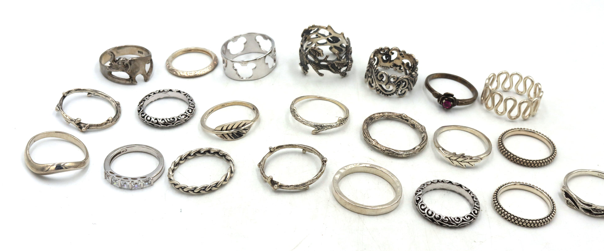 Group lot of Vintage 925 sterling silver rings