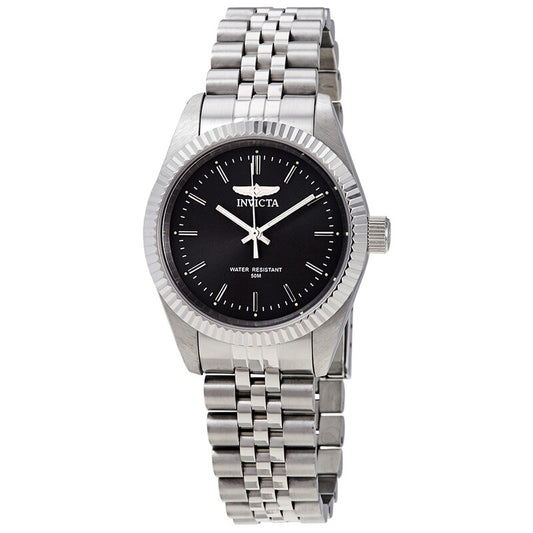 Invicta Specialty Womens Black Dial Stainless Steel Quartz Analog Watch