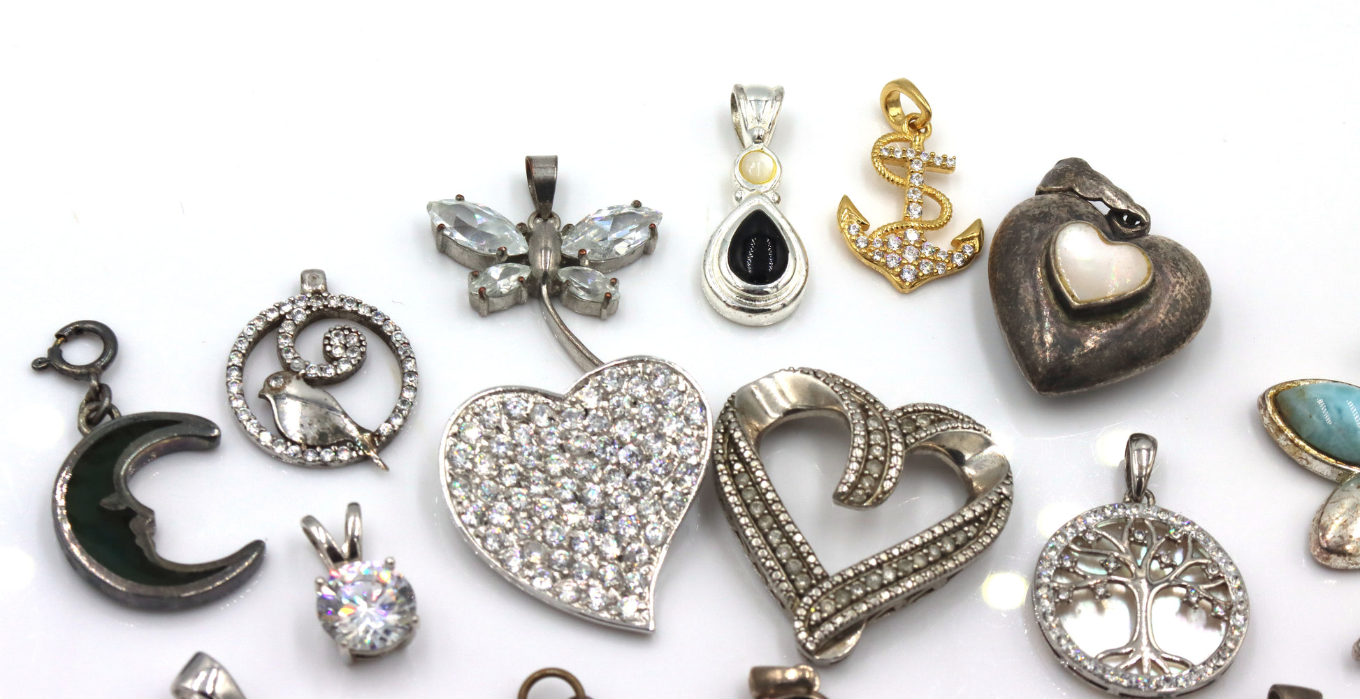 Vintage 925 sterling silver group lot of pendants