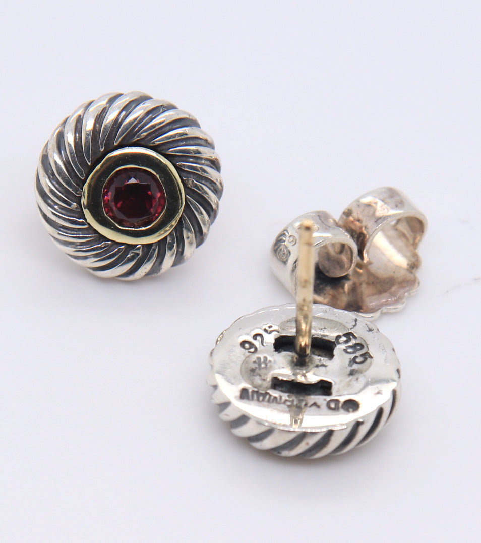 David Yurman Pink Tourmaline Cookie Earrings