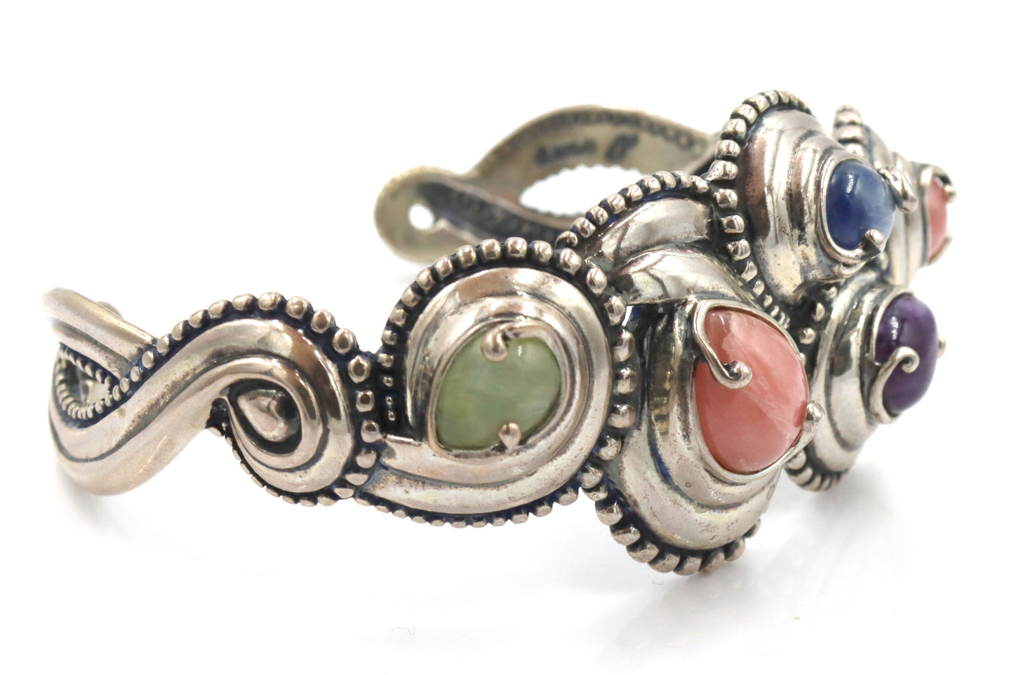 Carolyn Pollack Relios Multi Stone 925 Sterling Silver Cuff Bracelet