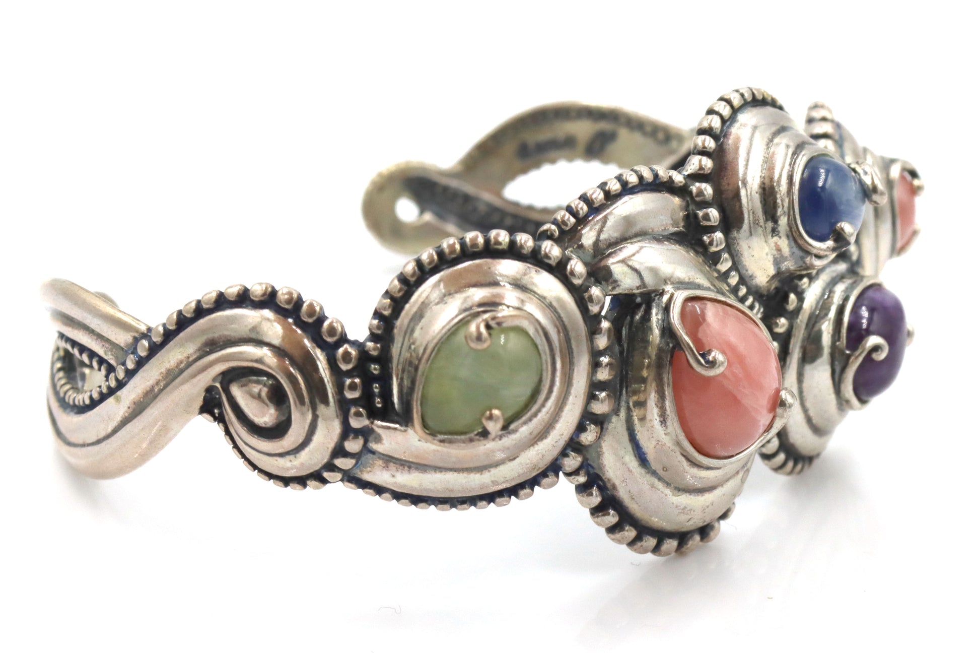 Carolyn Pollack Relios Multi Stone 925 Sterling Silver Cuff Bracelet