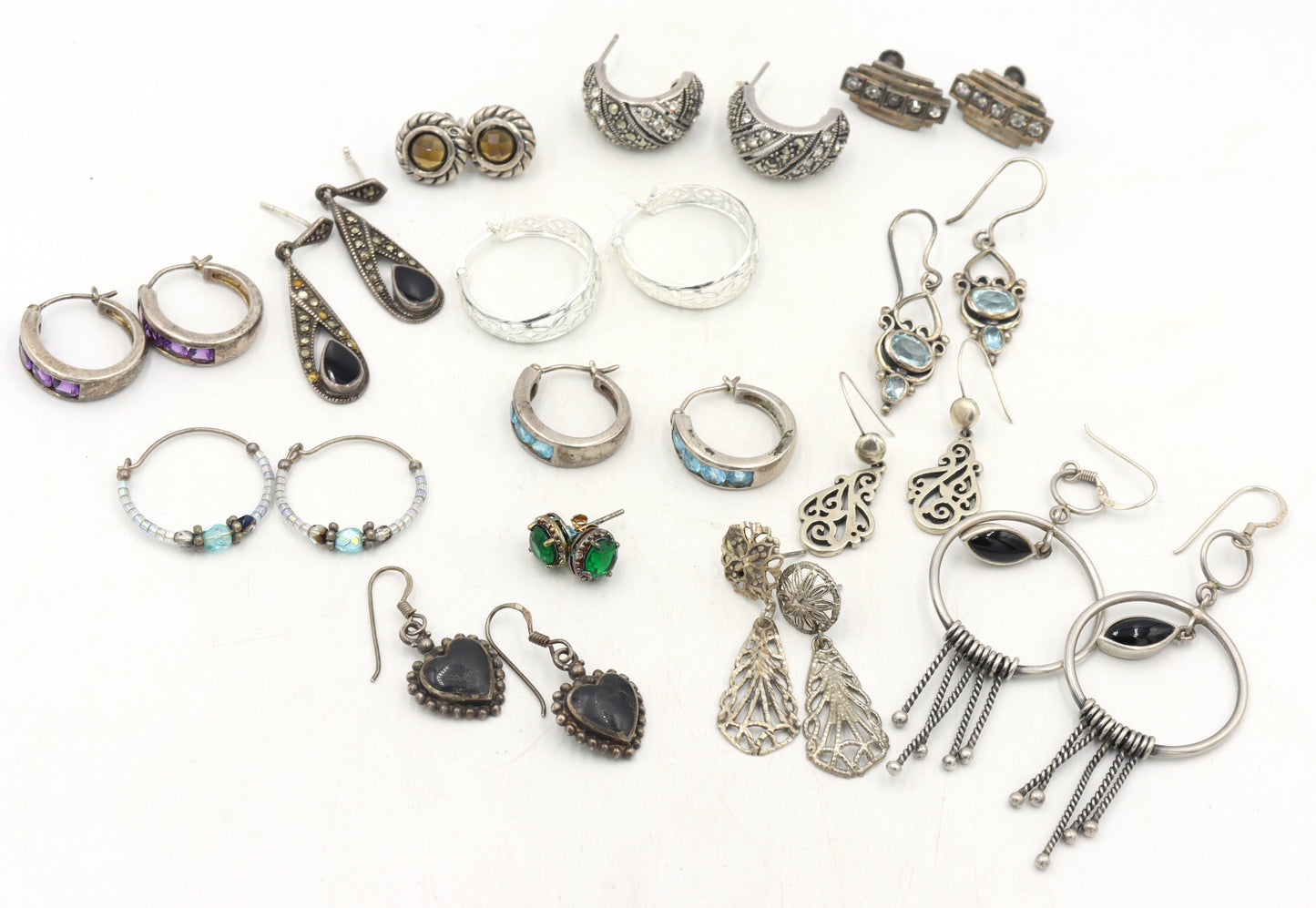 Group lot of Vintage 925 sterling silver earrings
