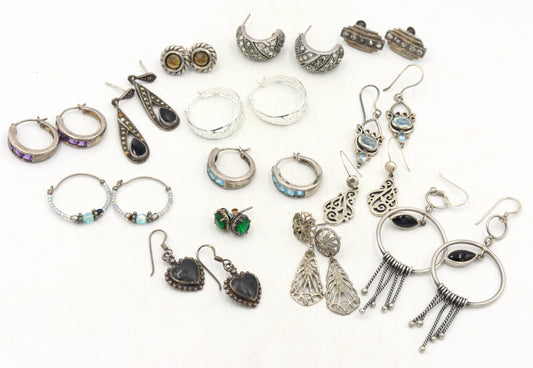 Group lot of Vintage 925 sterling silver earrings