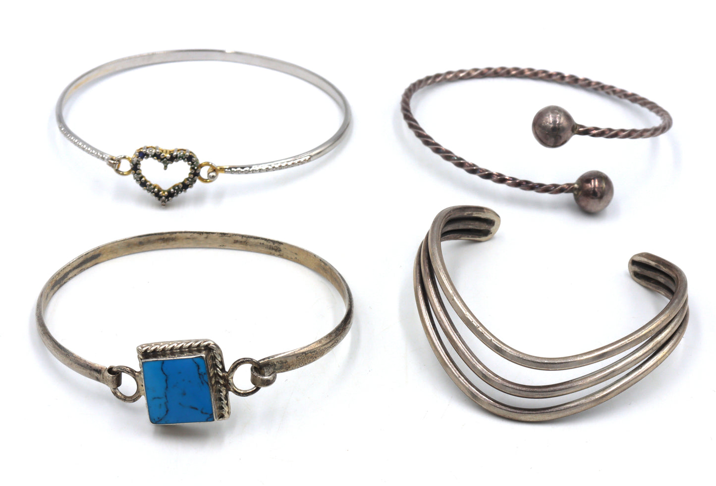 Group lot of Vintage 925 sterling silver bangles