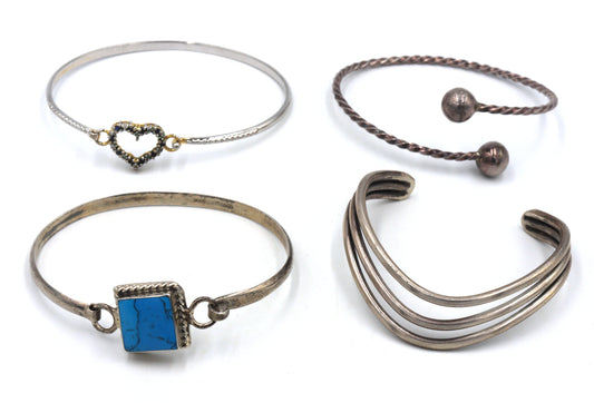 Group lot of Vintage 925 sterling silver bangles