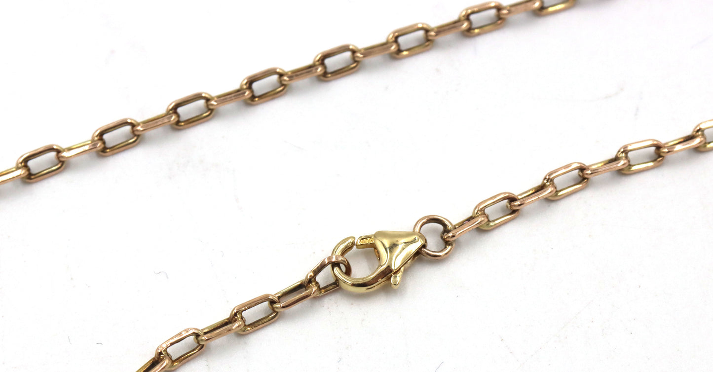 14kt Yellow gold oval link chain necklace
