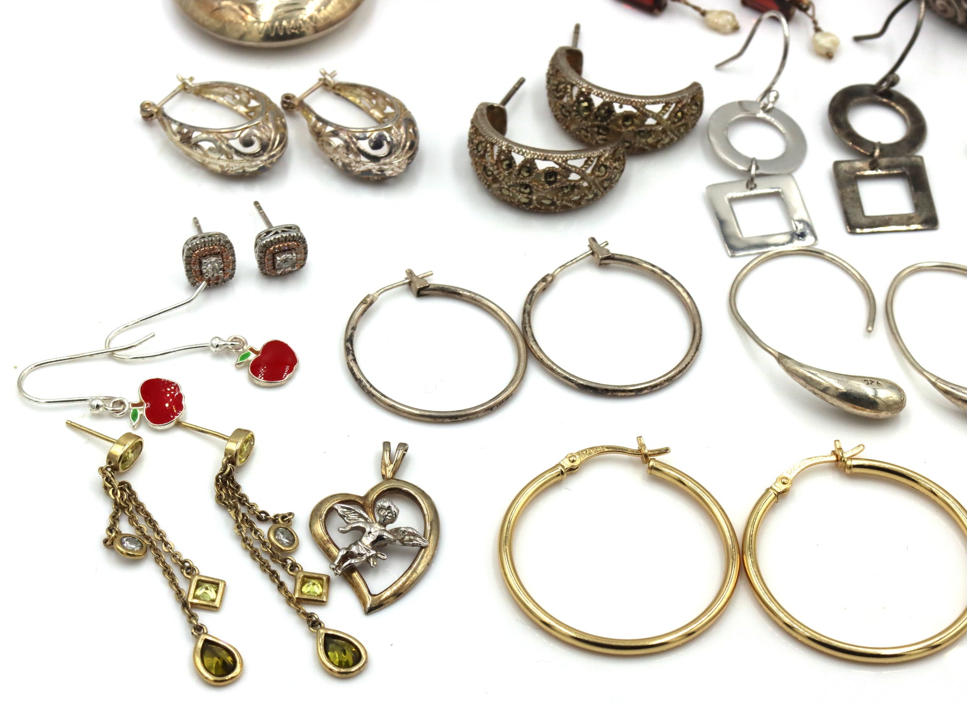 Group lot of Vintage 925 sterling silver earrings