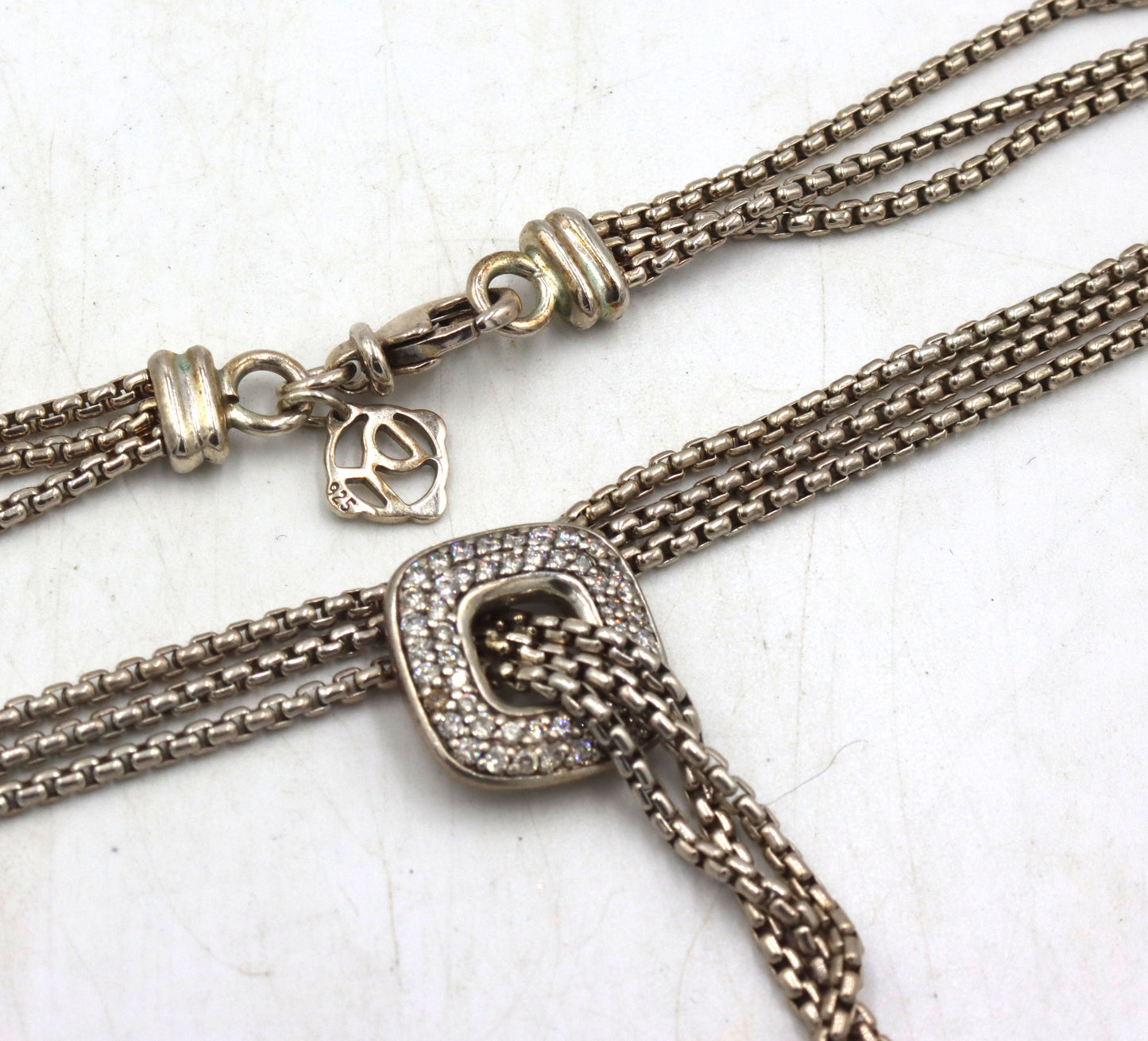 David Yurman waterfall lariat tassel with diamonds