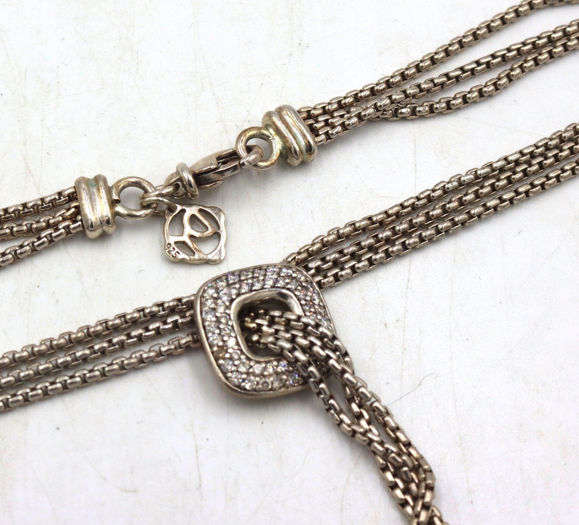 David Yurman waterfall lariat tassel with diamonds