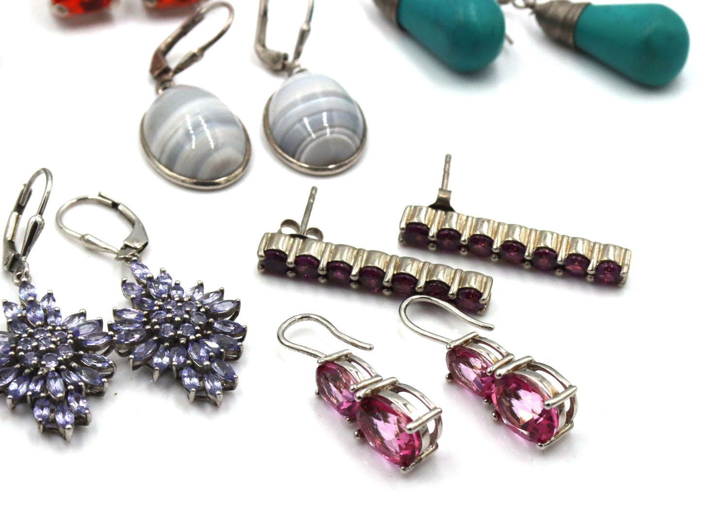 Group lot of Vintage 925 sterling silver earrings