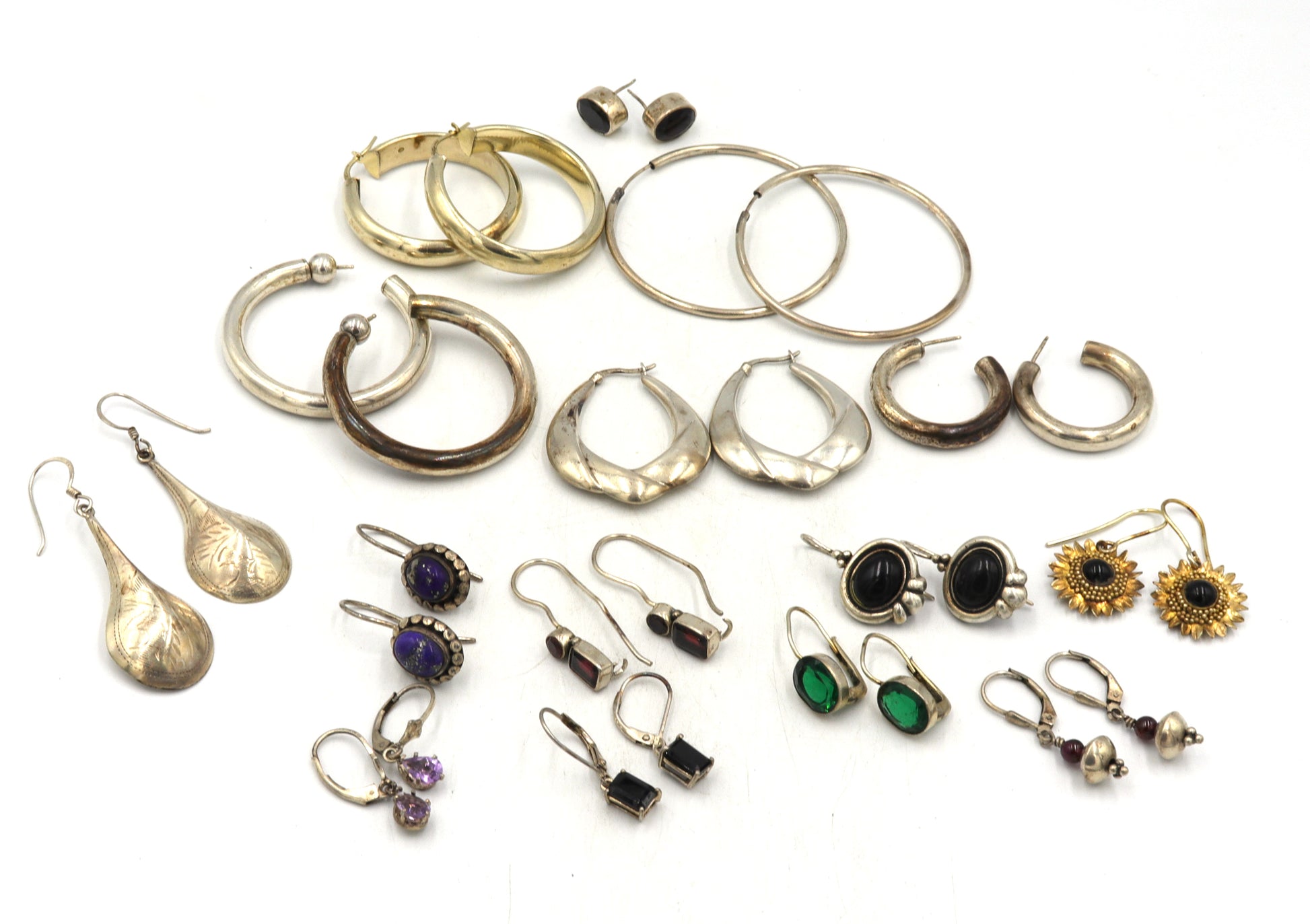 Group lot of Vintage 925 sterling silver earrings