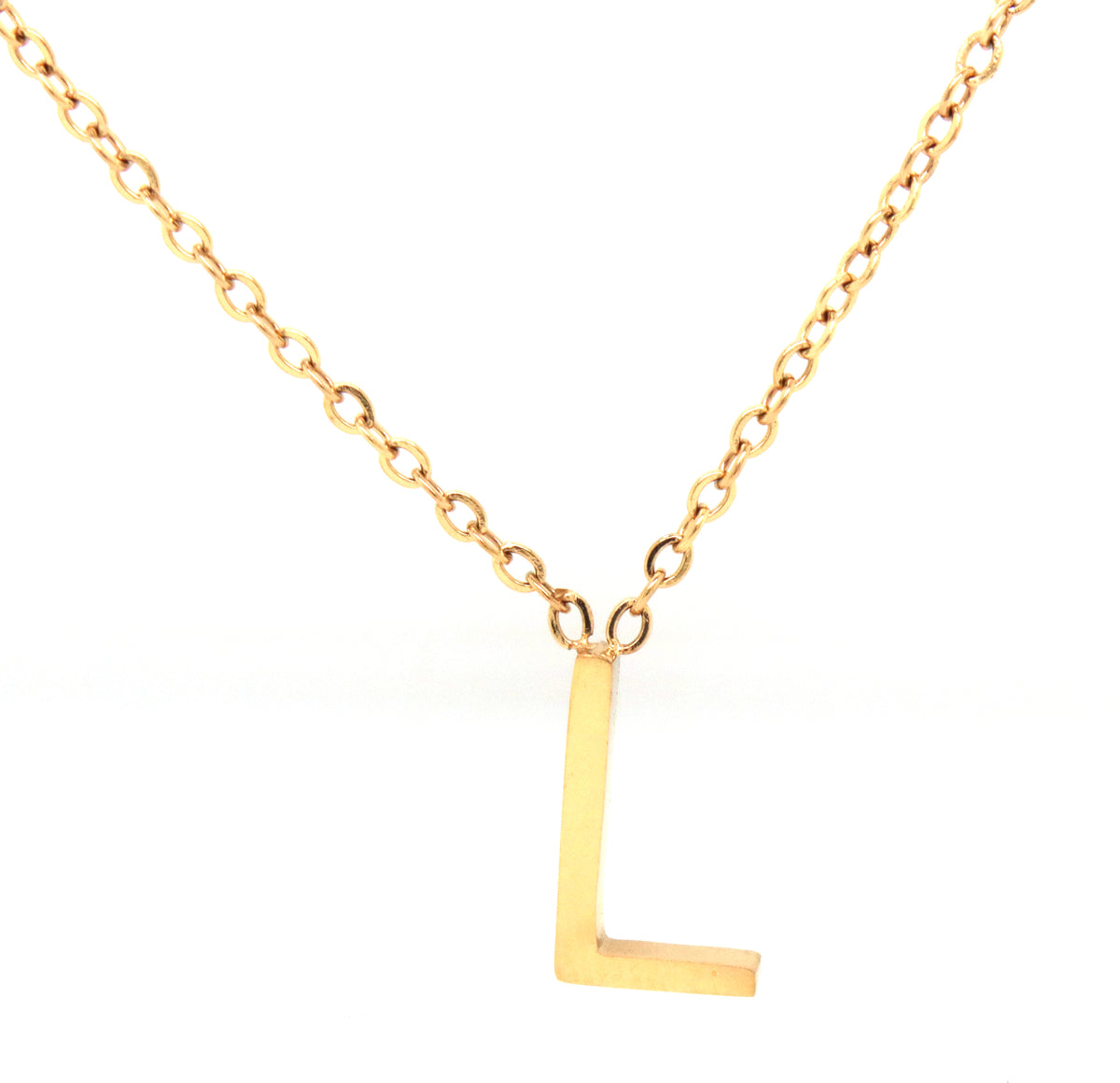 Stainless steel Initial L pendant on chain
