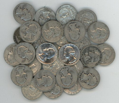 Lot of 32 Assorted Washington 90% Silver Quarters