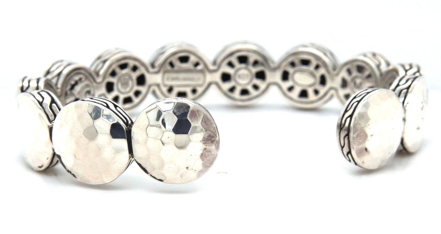 John Hardy Hammered cuff bangle in 925 sterling silver