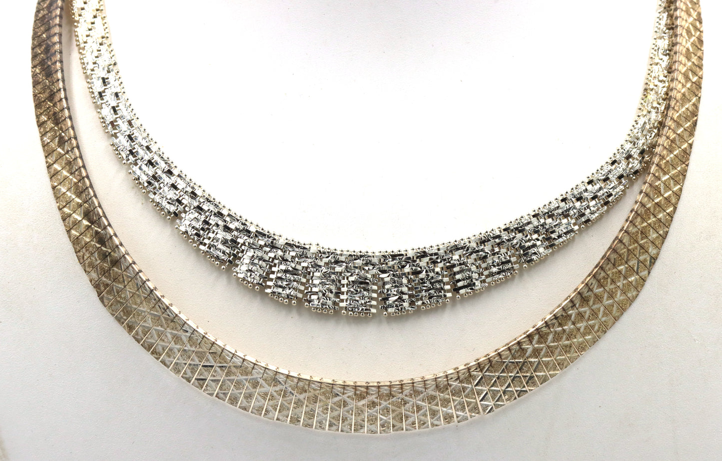 Group lot of 2 vintage 925 sterling silver necklaces