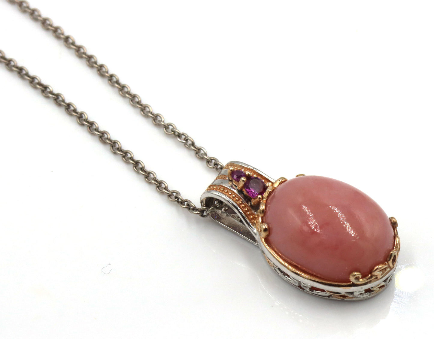 925 Sterling Silver Peruvian Puink Toumaline Set