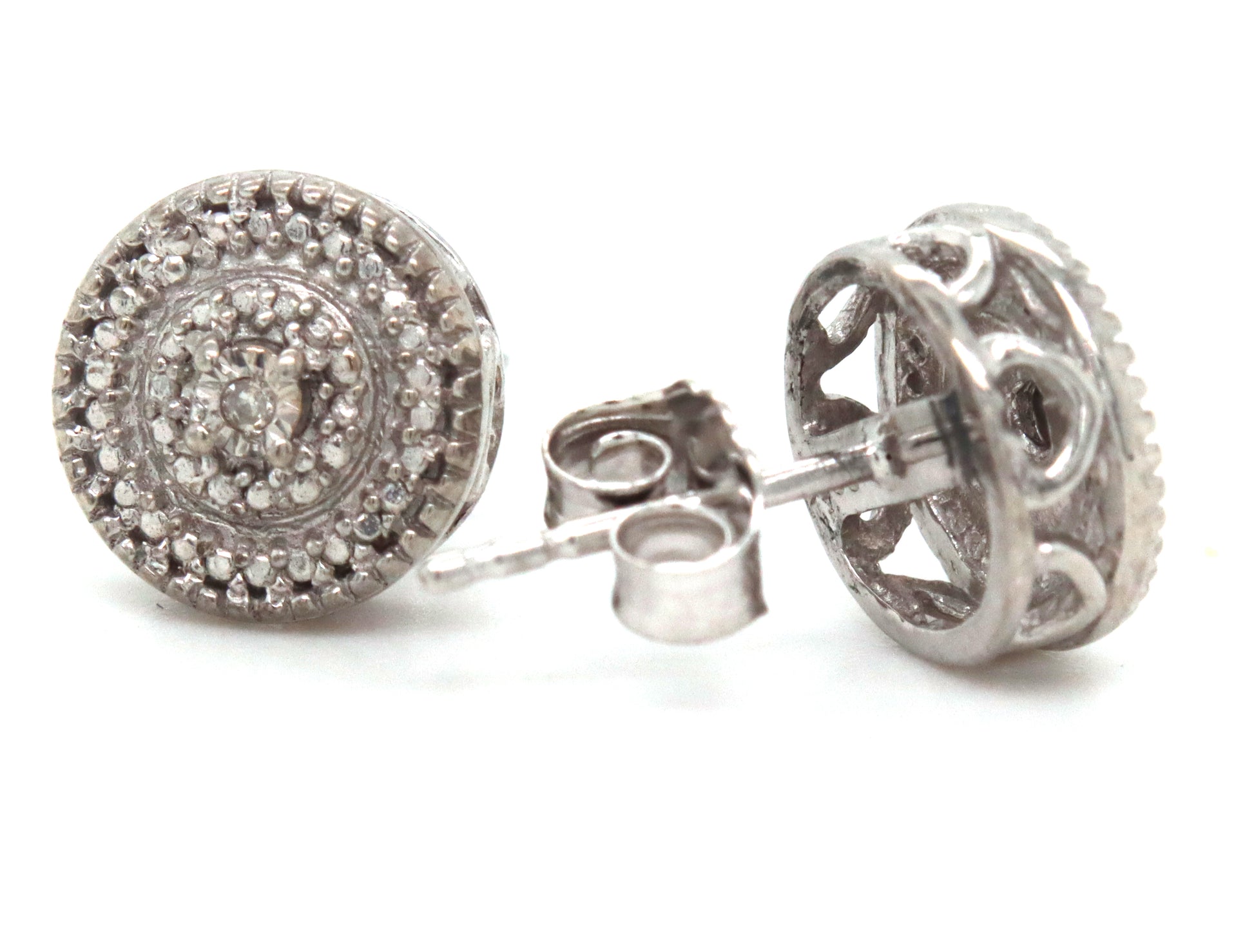 925 Sterling silver cluster stud earrings