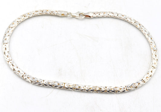 Italian 925 sterling silver Byzantine anklet