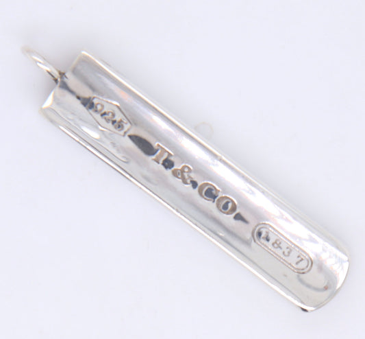 Tiffany & Co 1837 Bar Pendant in 925 Sterling Silver
