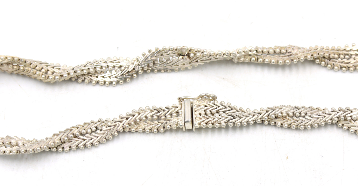Vintage 925 sterling silver Mexico twisted necklace