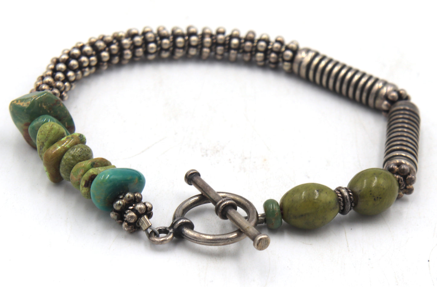 Vintage 925 sterling silver tiger eye necklace and turquoise bracelet