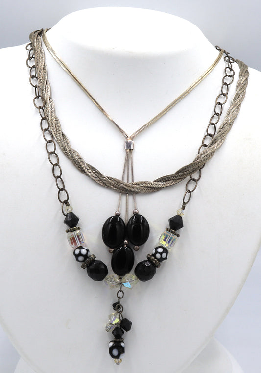 Group lot of 3 Vintage 925 sterling silver necklaces