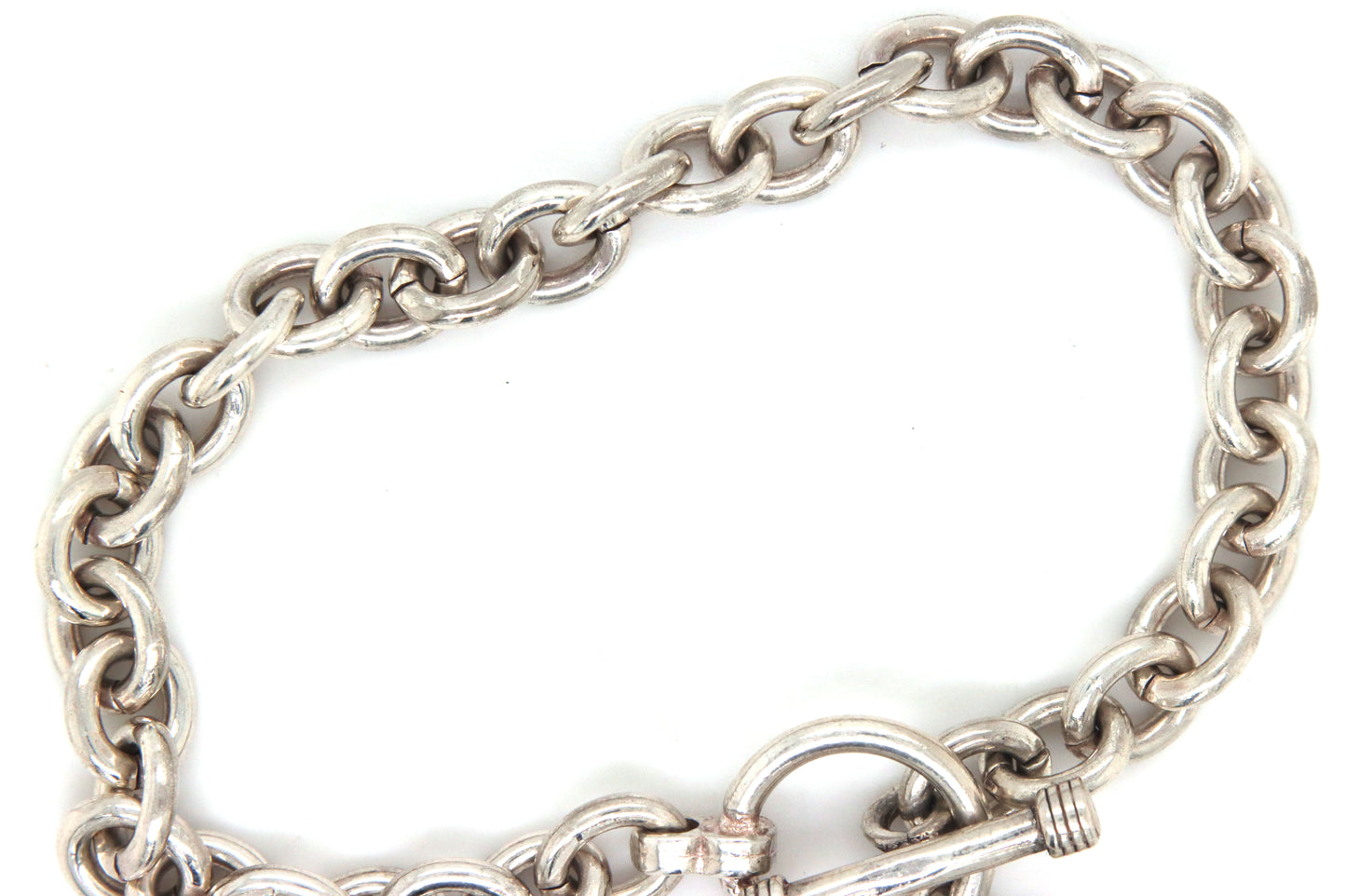 925 Sterling silver bracelet with heart shaped charm