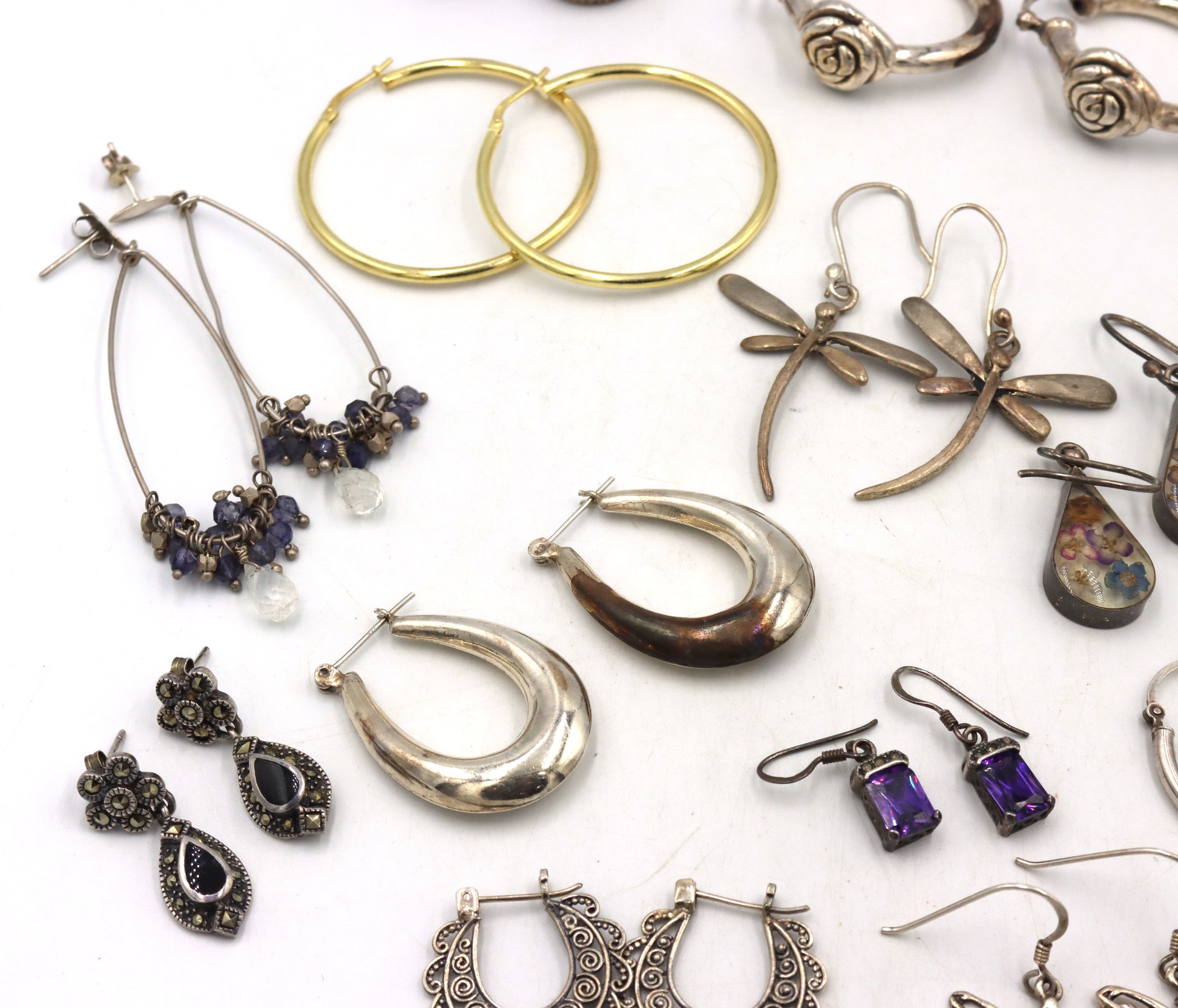 Group lot of Vintage 925 sterling silver earrings