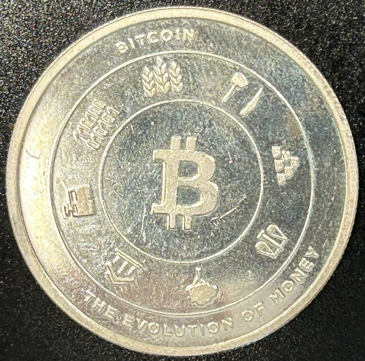 1 oz .999 Fine Silver Bitcoin Round